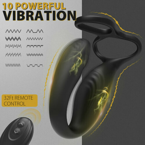 ARLAN Wearable Prostate Massager 10 Quiet Vibrations Dual Cock Ring