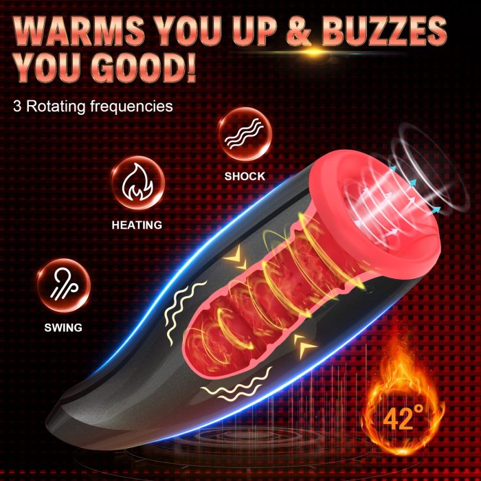 107℉ Heating-Rotating-Vibrating Electric Oral-Like Automatic Male Masturbator