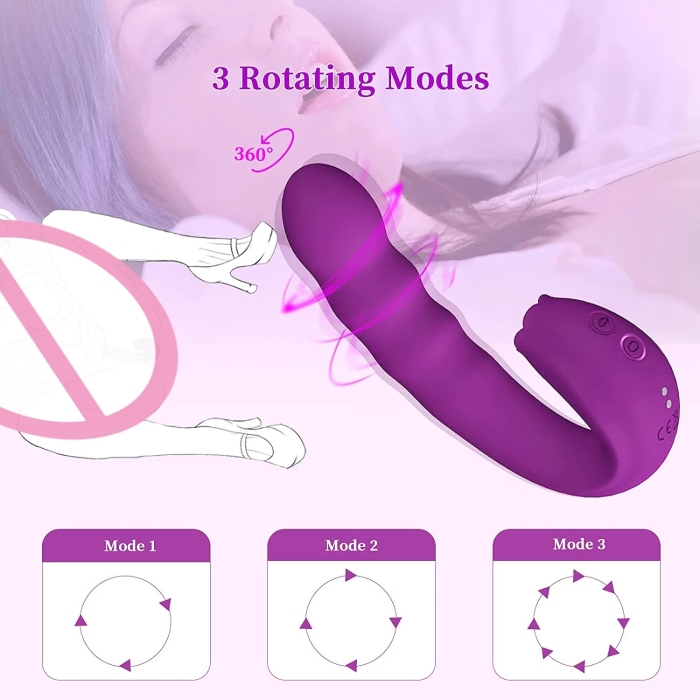 Vaginal Dildo Vibrating Stimulator Women Clitoral Licking Rotating Anal Massager G Spot Clitoris Stimulation Masturbation