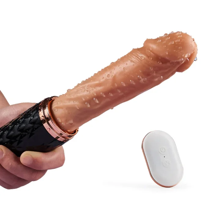 Hellofuntoys™ 5.4-Inch 7 Vibrating 7 Telescoping Silicone Dildo with Mount Base