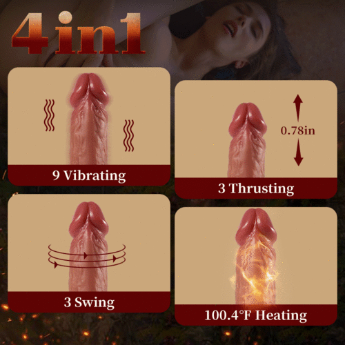 REED 9 Vibrating 3 Thrusting Tongue Licking & Swing Heating Dildo