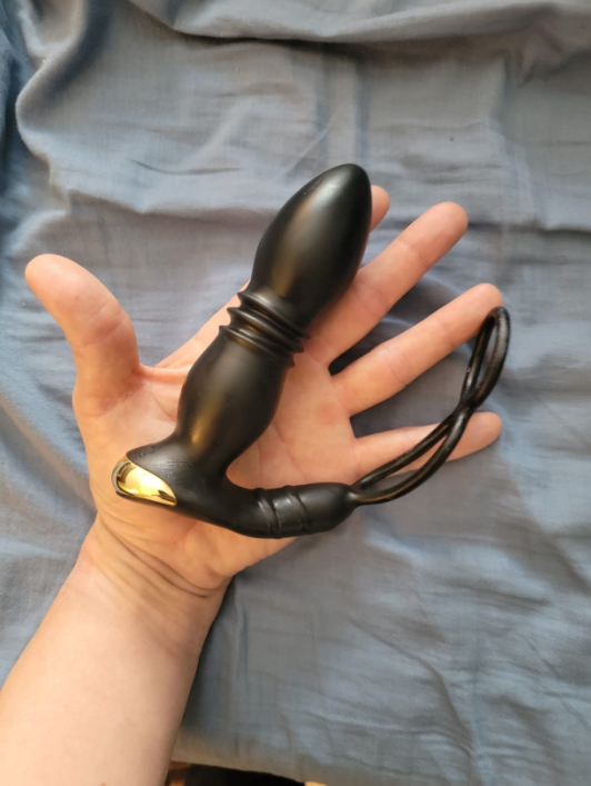 2 In 1 8 Thrusting 8 Vibration Cock Ring Anal Vibrator photo review