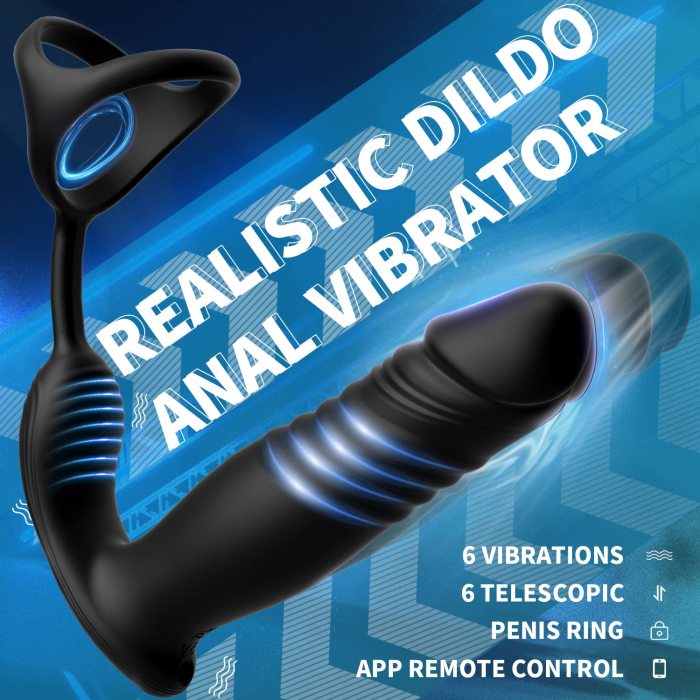 Hellofuntoys™ 6 Mode Prostate Massager with Cock Ring, App and Remote Control for Couples