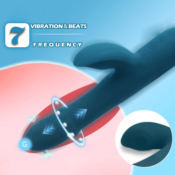 JESSLYN Tapping Clit Stimulator G-spot Vibrator with Sliding Beads Ring