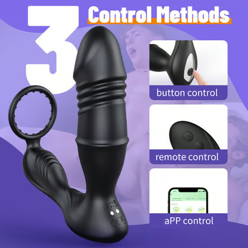 Mason APP/Controller & 9-Telescopic/Vibration & Penis Ring Locking Prostate Massager