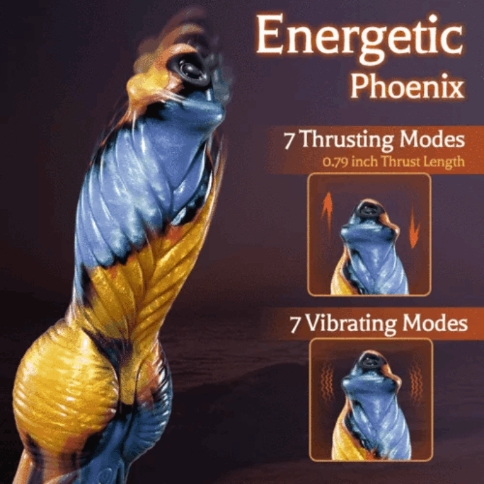 Phoenix Animal Texture 7 Thrusting Vibrating Big Sucker Monster Dildo 10.23 Inch