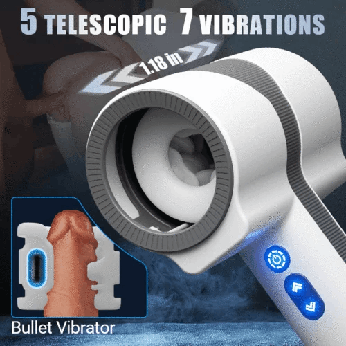 2023 New Automatic 5 Telescopic Rotation 7 vibrations Handheld Male Masturbation Cup
