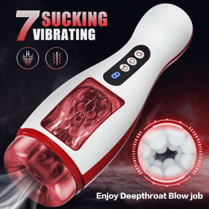 Kama 7 Adjustable Sucking Vibrating Deepthroat Blowjob Masturbation Cup