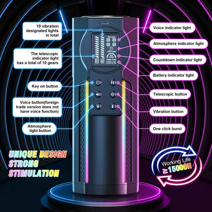 2024 New Male Masturbator: 10 Thrusting & 10 Vibrating Modes, LCD Display, Electric Penis Pump