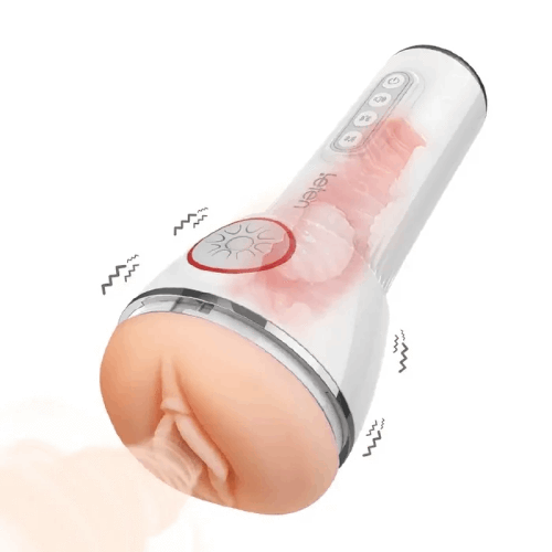 10 Squeezing Sucking Vibrating Sensations Free Lube Male Sex Toy