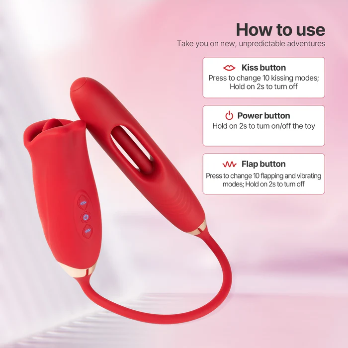 Hellofuntoys™ G Spot Flapping Vibrator with Kissing Function & Vibrating Tongue