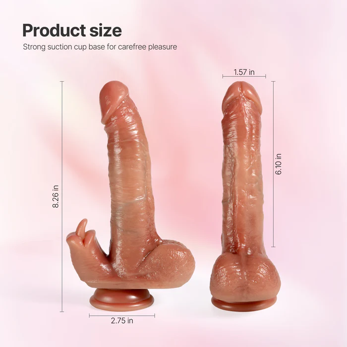 3 Thrusting Patterns & 9 Vibration Patterns Dual Stimulation Heating Dildo - Image 6