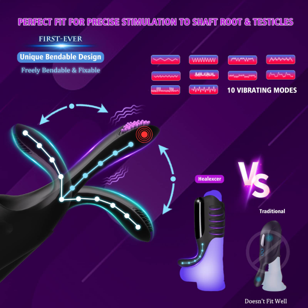 Hellofuntoys™ Penis Vibrator with Tapping & Vibrating Function