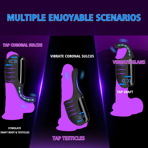 Hellofuntoys™ Penis Vibrator with Tapping & Vibrating Function