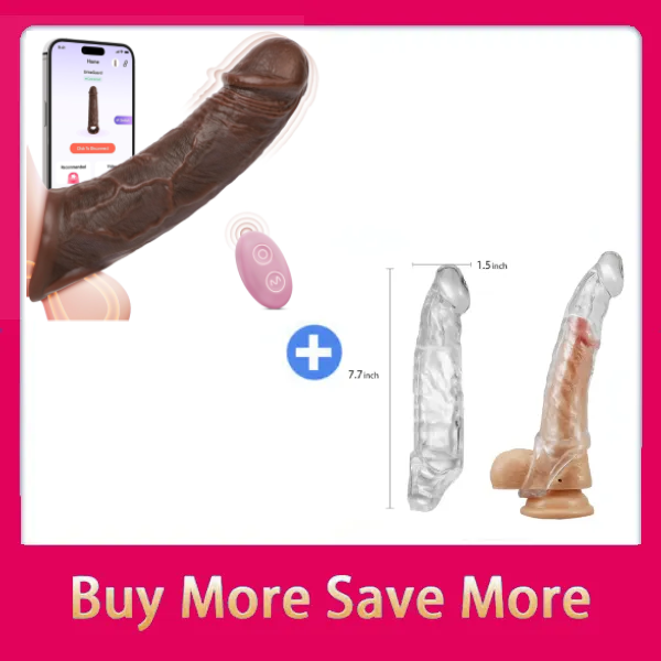 (BLACK) Hellofuntoys™ APP Controlled 9 Vibration Intensities Vibrating Penis Sleeve