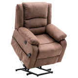 Electric lift function chair with massage light brown PU combinationc