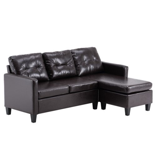 PU Combination Sofa Dark Brown