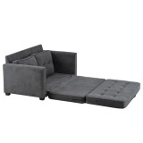 Disassembly and Assembly of Back Pull Point Double Sofa Bed Grey Sofa Bed Simple Nordic Style 148 * 74 * 81cm Solid Wood Soft Bag