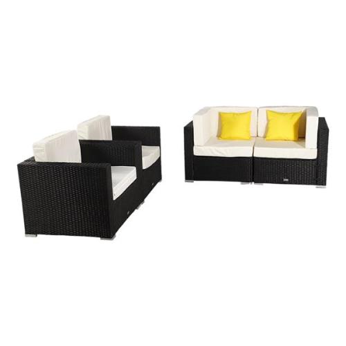1 pce Rattan Coffee Table /  1pcs Rattan Ottoman Sofa / 1pcs Single armrest sofa / 4 Pieces Patio PE Wicker Rattan Corner Sofa