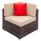 Fully Equipped Weaving Rattan Sofa Set with 2pcs ~ 6pcs Sofas & 1 pcs Coffee Table Black Embossed - Woven Rattan
