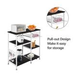 35.5  Kitchen Baker's Rack Utility Storage Shelf Microwave Stand 3-Tier 3-Tier Table For Spice Rack Organizer Workstation Dark Brown