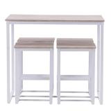 (100 x 60 x 87)cm Oak Simple 87cm High Bar Table and Chairs Set of 5 PVC Paper Lacquered White matte White