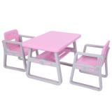 Kids Table and Chairs Set - Toddler Activity Chair Best for Toddlers Lego, Reading, Train, Art Play-Room (2 Childrens Seats with 1 Tables Sets) Little Kid Children Furniture Accessories - Plastic Des
