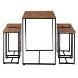 Simple Eucalyptus Pattern 87cm High Bar Table And Chair Set Of 5 [100 x 60 x 87cm]