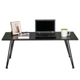 Artisasset Single Layer 1.5cm Thick MDF Desktop Square Pointed Iron Coffee Table Black