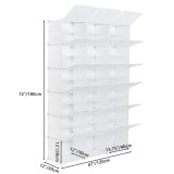 12-Tier Portable 72 Pair Shoe Rack Organizer 36 Grids Tower Shelf Storage Cabinet Stand Expandable for Heels, Boots, Slippers, White