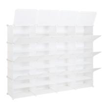 8-Tier Portable 64 Pair Shoe Rack Organizer 32 Grids Tower Shelf Storage Cabinet Stand Expandable for Heels, Boots, Slippers, White
