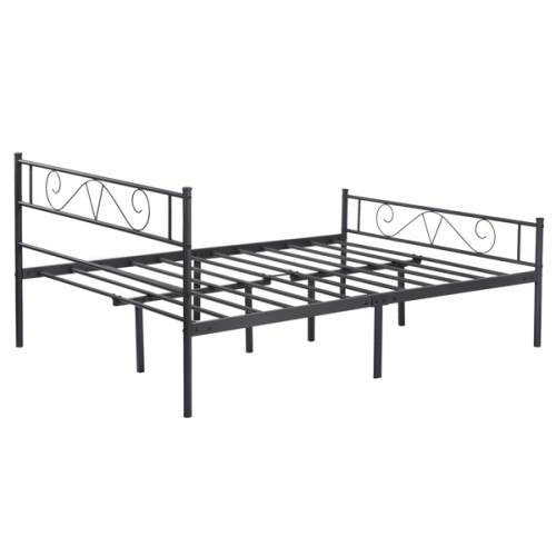 Full Size Platform Bed Frame with Headboard, Nordic Style Metal Bed Easy Assembly, Size 77.2*56.1*34.8 Inches