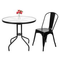 4pcs Industrial Style Iron Sheet Chair Black