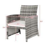 4pcs 1 Double Seat 2 Single Seat 1 Coffee Table Combination Sofa Gray Gradient
