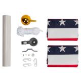 25ft Solemn Outdoor Decoration Sectional Halyard Pole US America Flag Flagpole Kit