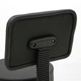 Round Shape Plastic Adjustable Salon Stool with Back Black