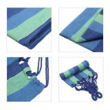 200*80cm Portable Polyester & Cotton Hammock Blue & Green Strip