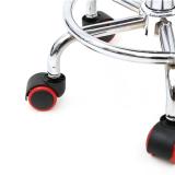 Round Shape Adjustable Salon Stool with Back and Line Black
