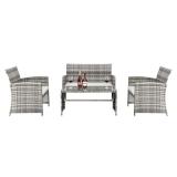4pcs 1 Double Seat 2 Single Seat 1 Coffee Table Combination Sofa Gray Gradient