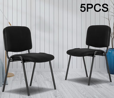 5pcs Mesh Office Chair without Arms Black