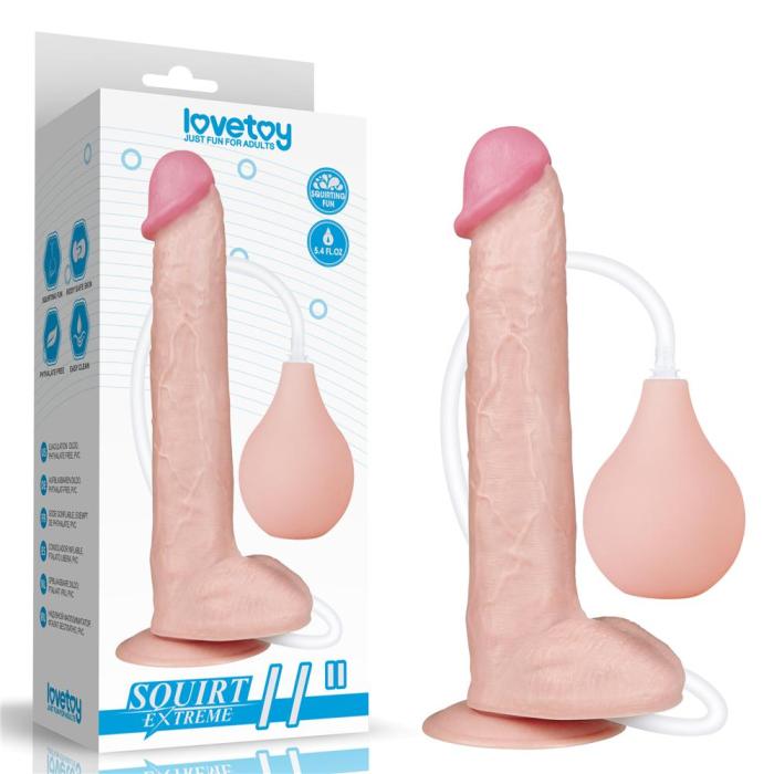 LOVETOY 11 Inch Realistic Ejaculating Squirting Suction Dildo