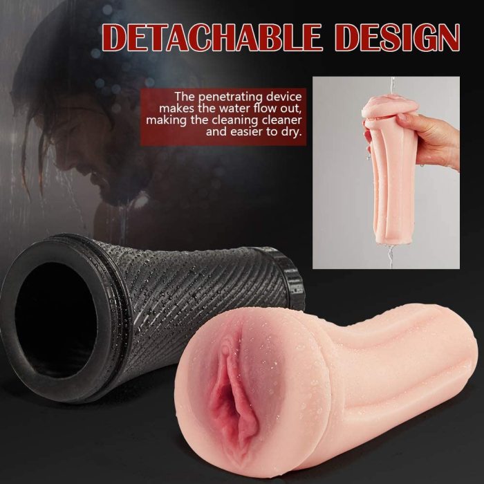 2 in 1 Thrill Realistic Textured Vagina Pocket Pussy Stroker.