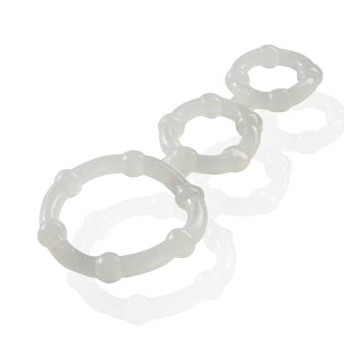 Three Chain Ring Cock Ring in White