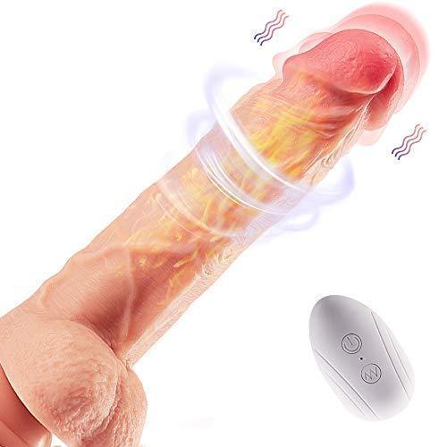 Thrusting Dildo Vibrator with Rotation and Heating Functions