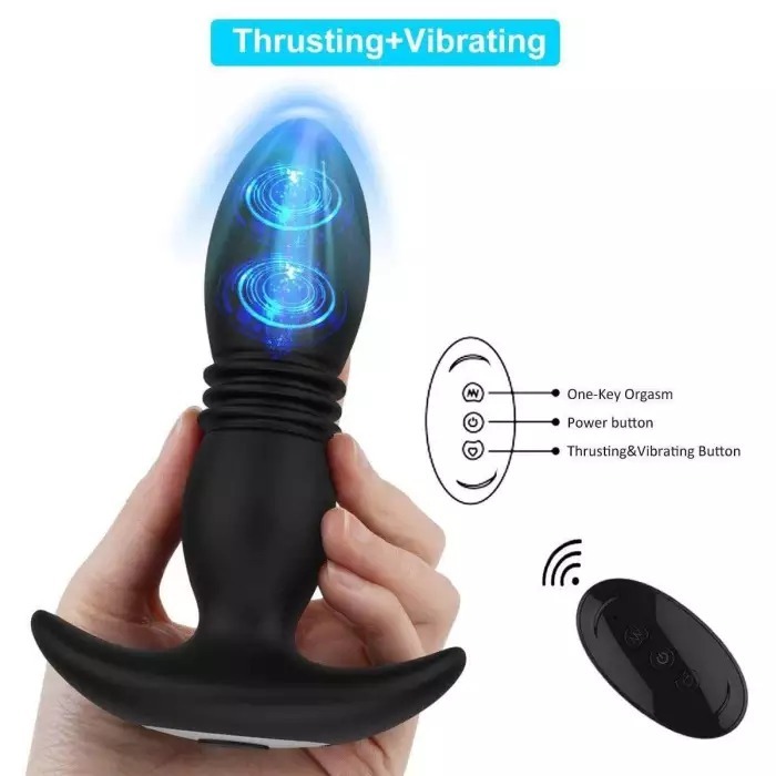 3 Folds Thrusting Vibration Butt Plugs that let you enjoy the climax of P point