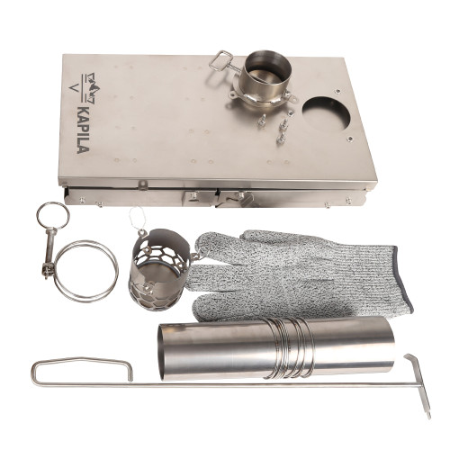 K-1 | Cooking Multipurpose Wood Burning Fastfold Camping Titanium Stove with Two Side Glass