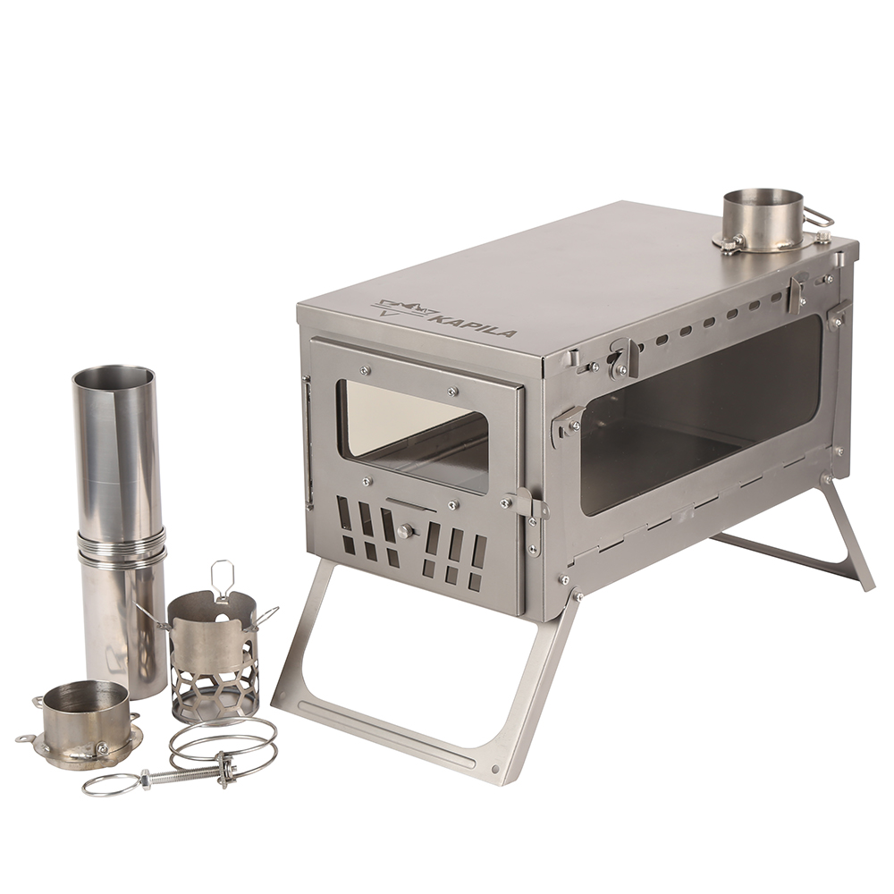 US$ 543.45 - K-5 | Heating Wood Burning Folding Tent Fastfold Camping Stove  Titanium Outdoor with Two Side Glass - www.kapilastove.com