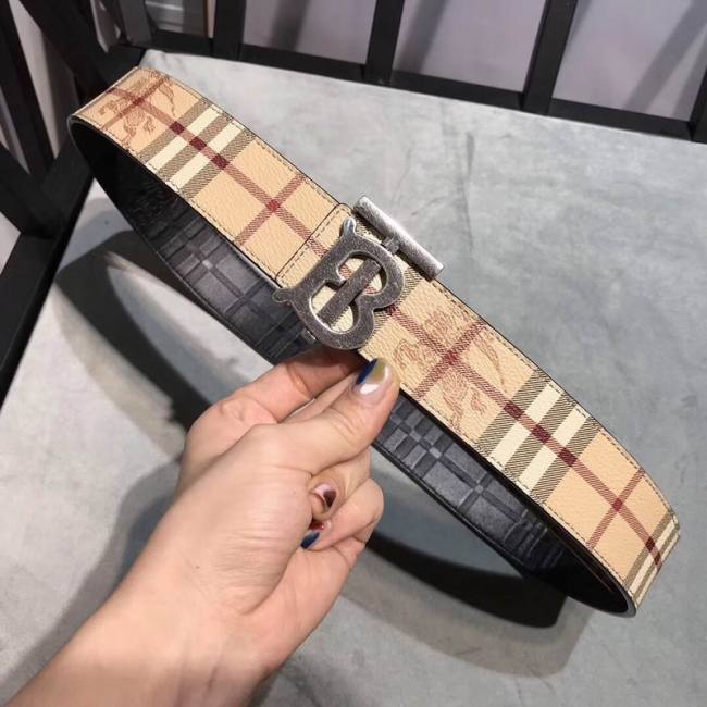 Super Perfect Quality Burberry Belts(100% Genuine Leather,steel buckle)-036