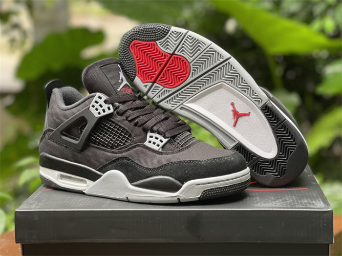 Authentic Air Jordan 4 “Black Canvas”