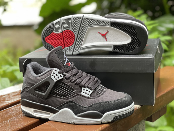 Authentic Air Jordan 4 “Black Canvas”